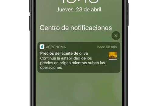 Ejemplo de notificación de Agrónoma.es