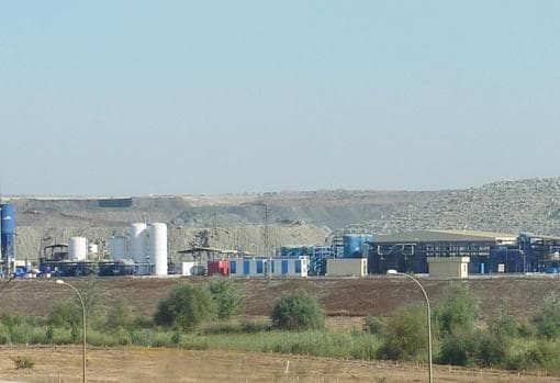 Instalaciones de Soil Aguas en la mina de Cobre Las Cruces, donde se ocupa del tratamiento de aguas de la mina sevillana, ubicada en términos de Guillena, Salteras y Gerena