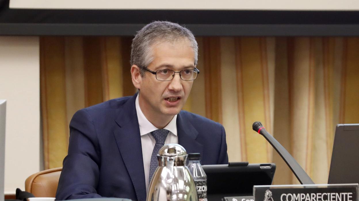 Pablo Hernández de Cos, gobernador del Banco de España, hace escasos días en el Congreso de los Diputados