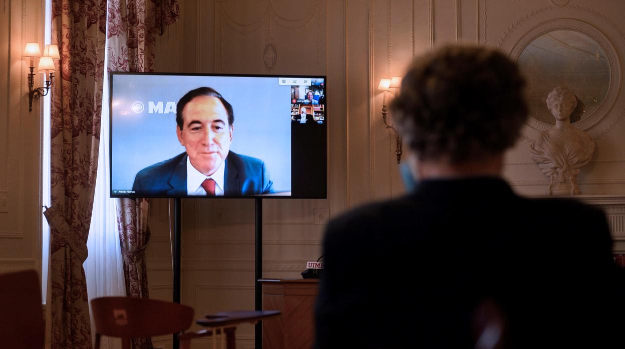 Antonio Huertas, presidente de Mapfre, durante su intervención