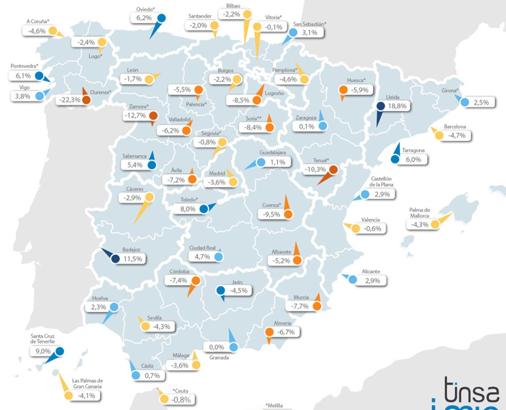 Estas son las ciudades que registran las mayores caídas del precio de la vivienda