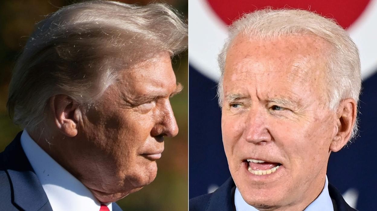 Donald Trump a la izquierda y Joe Biden a la derecha