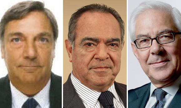 De izquierda a derecha, Alex Sánchez-Pedreño, Joaquín García-Romanillos y Francisco Prada Gayoso, propuestos por Urquijo como consejeros de la matriz Abengoa