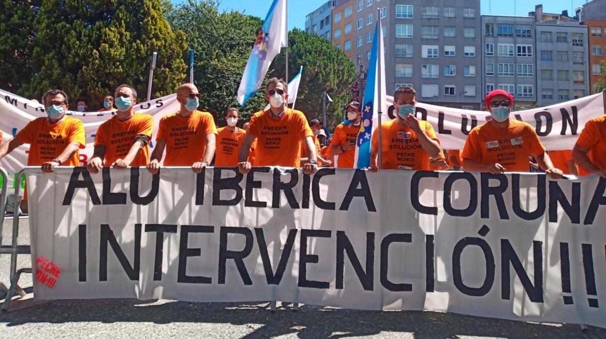 Manifestación de trabajadores de la planta el pasado verano