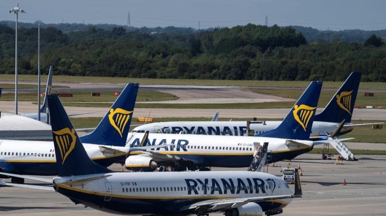 Aviones de Ryanair en una imagen de archivo