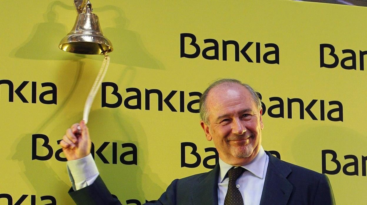 Rodrigo Rato, expresidente de Bankia, en el toque de campana de la salida a Bolsa en 2011