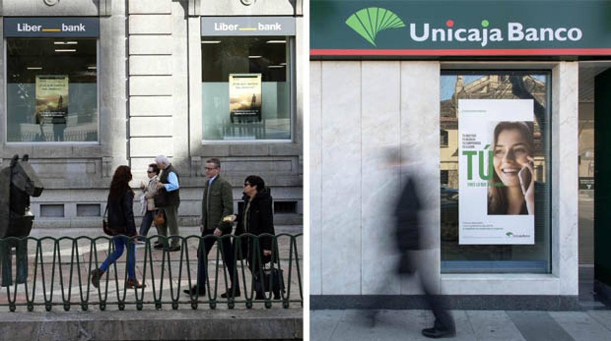 Oficinas de las dos entidades fusionadas: Liberbank y Unicaja