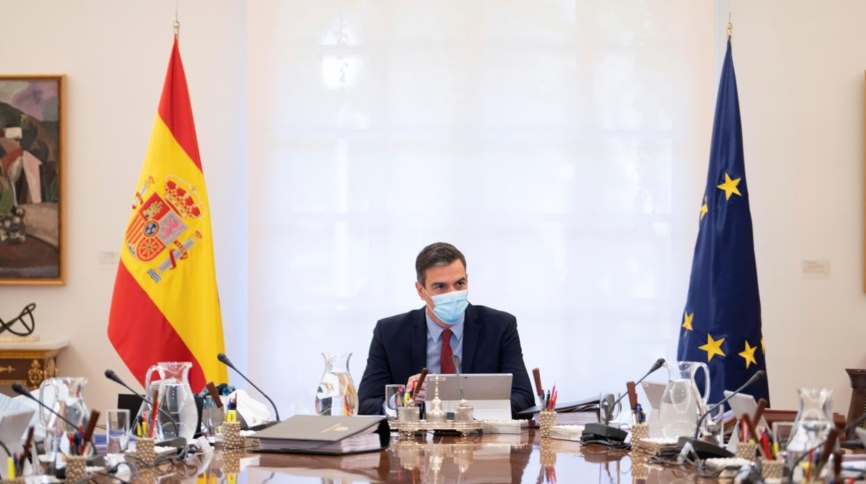 El presidente del Gobierno, Pedro Sánchez durante el Consejo de Ministros del martes