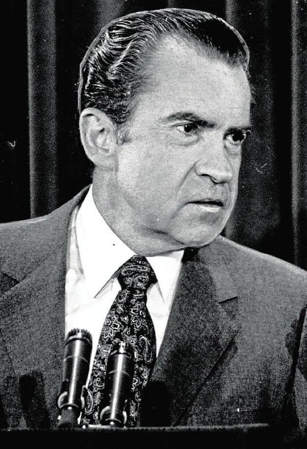 Nixon, ante la prensa el 29 de abril de 1971