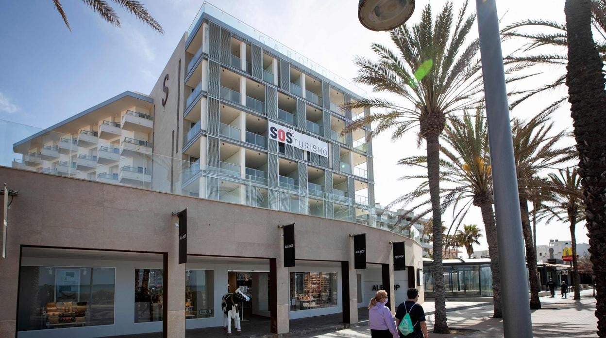 Hotel cerrado en Palma de Mallorca durante la pandemia