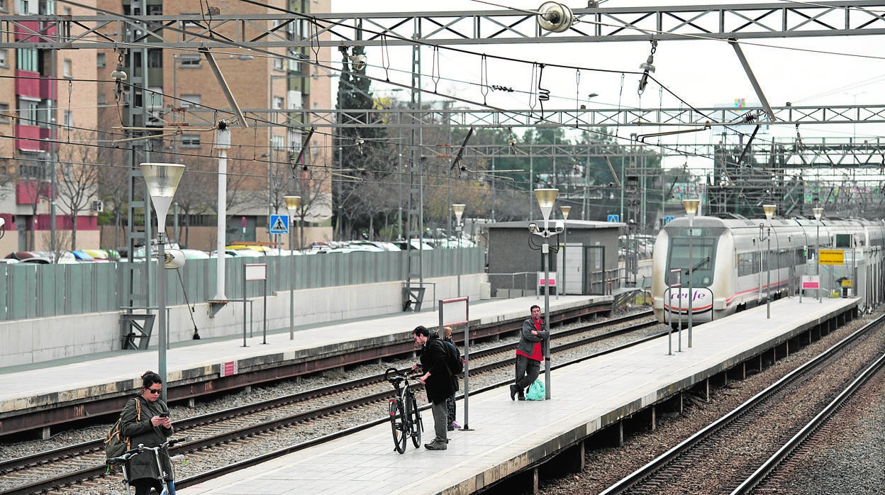 Vías de tren de Cercanías en Barcelona