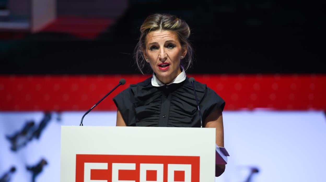 Ýolanda Díaz, en el reciente congreso de CC.OO./ Calviño asegura que se está «enfilando la fase decisiva» de la reforma laboral