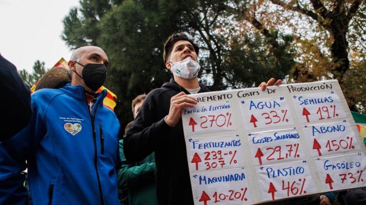 Cientos de horticultores se concentraron el pasado miércoles frente al Ministerio de Agricultura en Atocha (Madrid)
