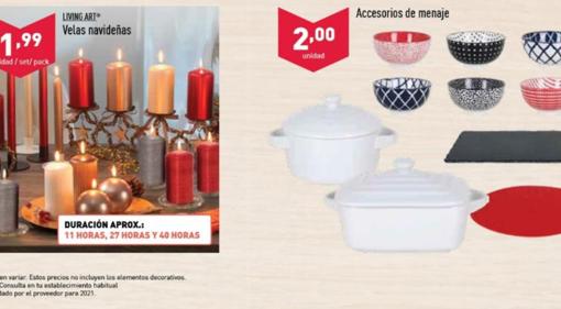 Velas navideñas y accesorios de menaje