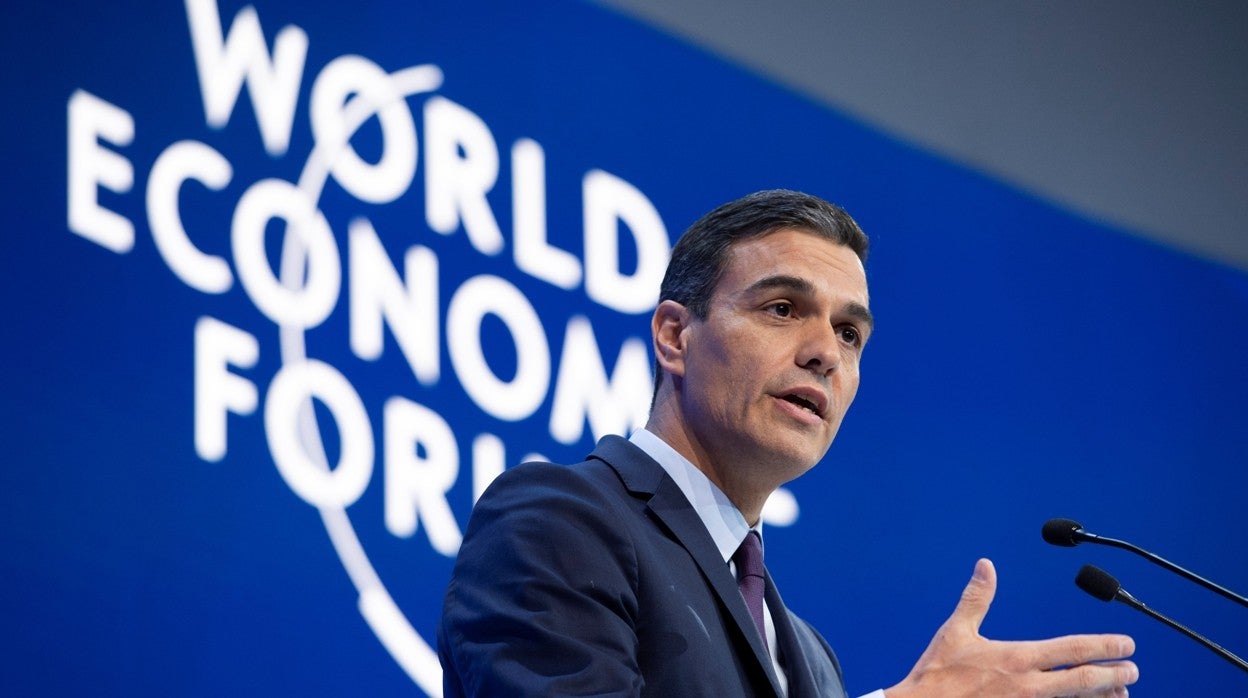 Foto de archivo de una de la última intervención del presidente del Gobierno, Pedro Sánchez en el Foro de Davos