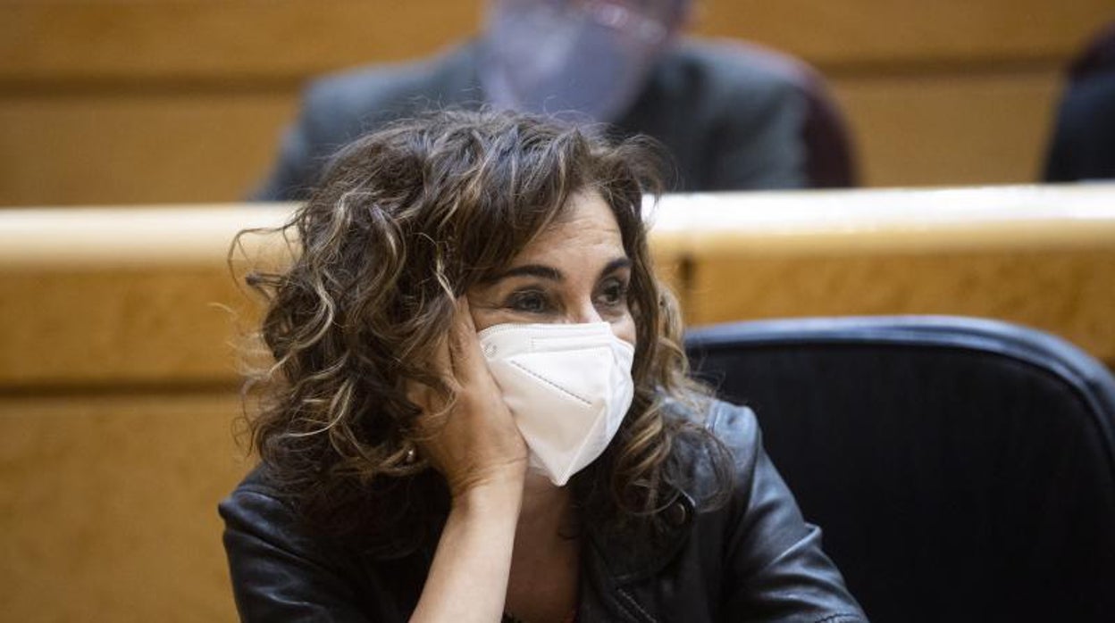 La ministra de Hacienda, María Jesús Montero, en el Senado