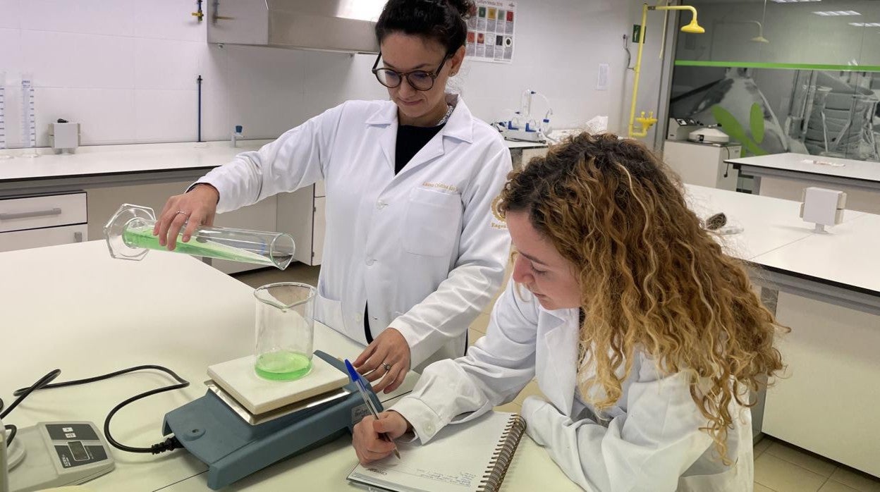 Dos miembros del equipo de Bread Free en el laboratorio