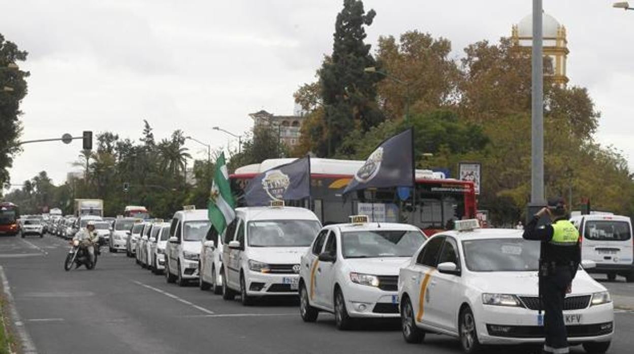 Manifestación del taxi en 2019