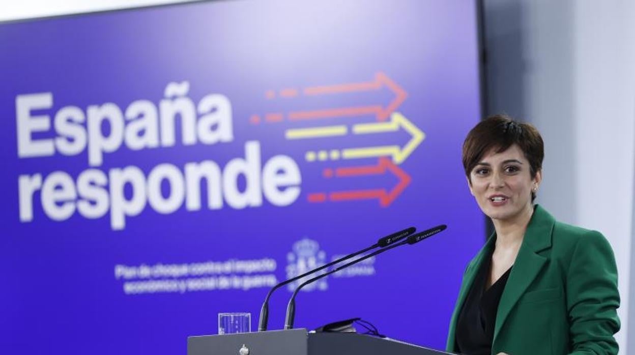 Isabel Rodríguez, ministra de Política Territorial y portavoz del Gobierno