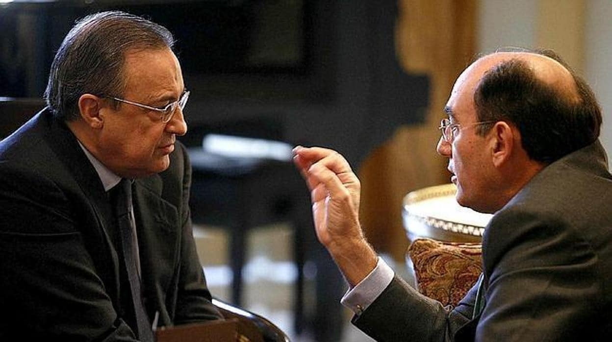 El presidente de ACS, Florentino Pérez, y el presidente de Iberdola, Ignacio Sánchez Galán
