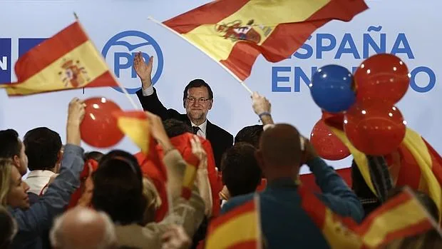 Rajoy, ayer en un mitin en Navarra