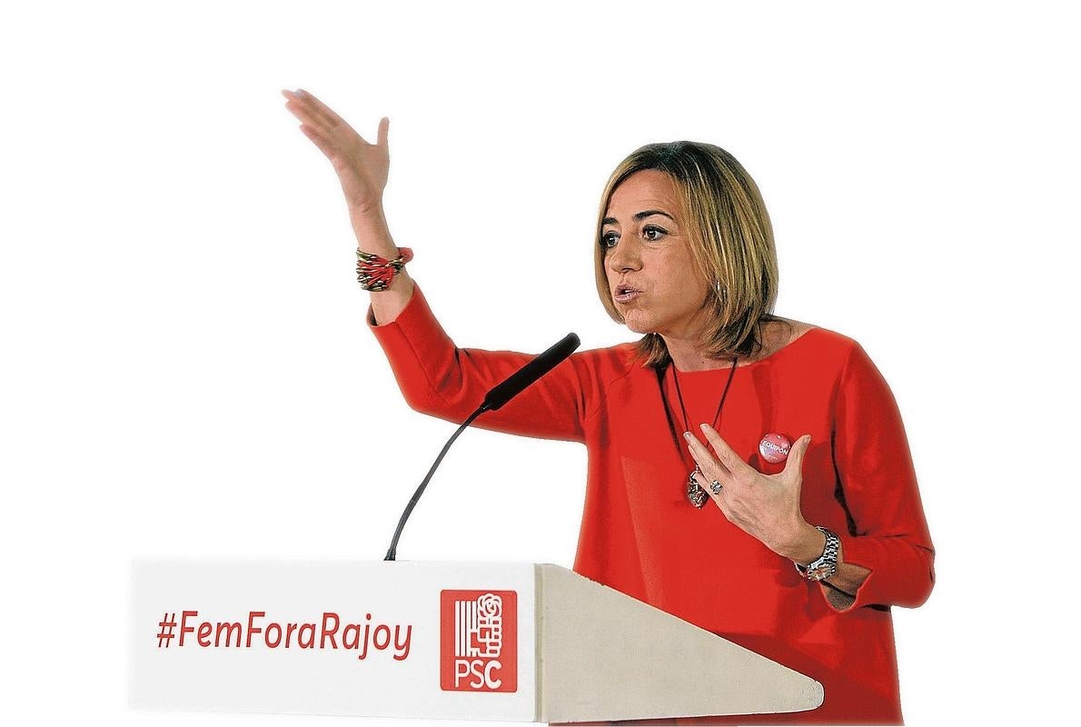 La cabeza de lista del PSC por Barcelona, durante su intervención el sábado en un mitin en Tarragona