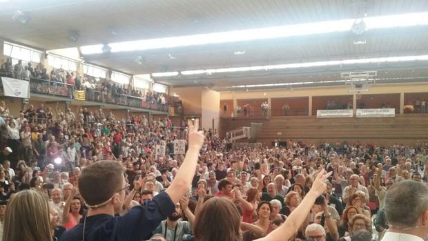 Acto de "A la Valenciana" esta mañana en El Cabanyal"