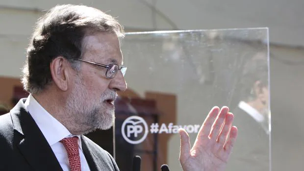 Rajoy, durante un mitin en Malagón (Ciudad Real)