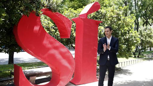 El secretario general del PSOE, Pedro Sánchez, en el cierre de su campaña