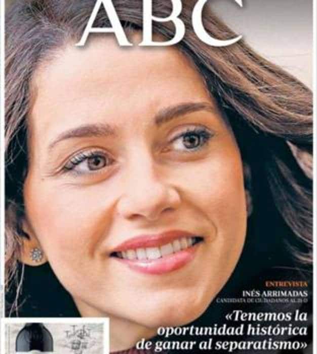 Portada de ABC del pasado miércoles con la entrevista a Inés Arrimadas
