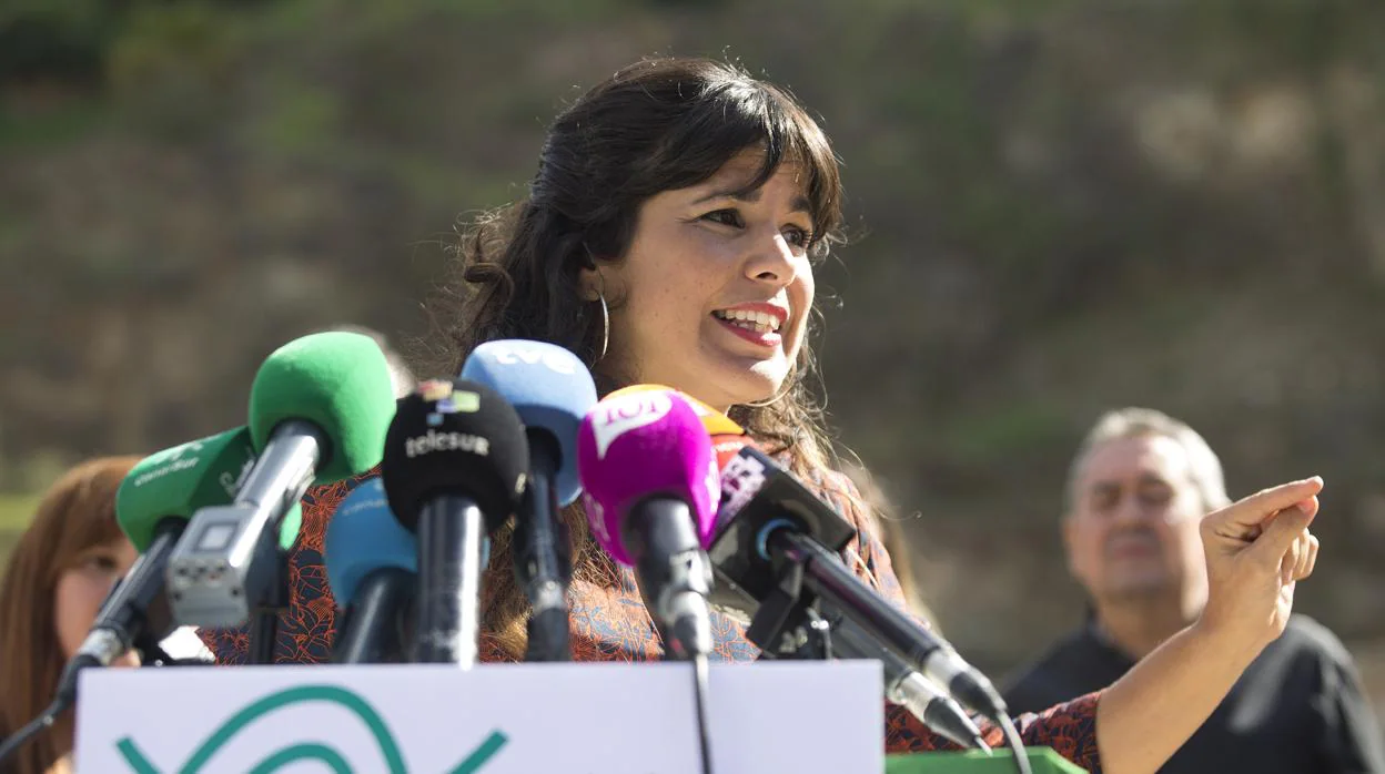 La líder regional de Podemos, Teresa Rodríguez, ayer en Málaga