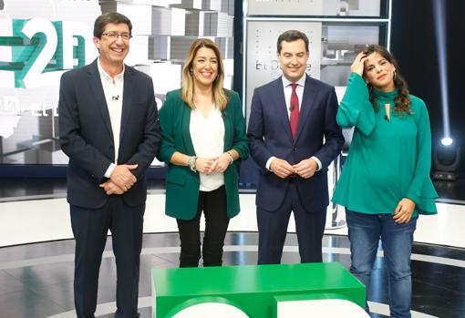 Los líderes, antes de arrancar el primer debate electoral