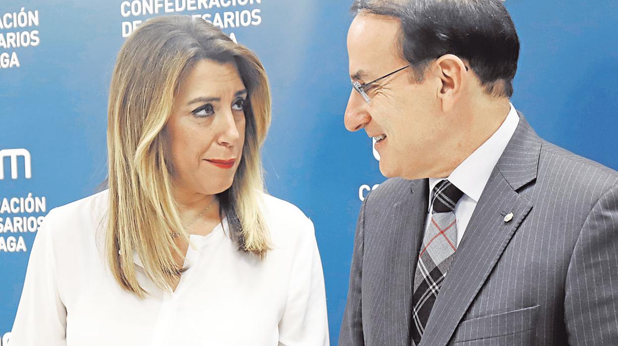 Susana Díaz, antes de su reunión con los empresarios