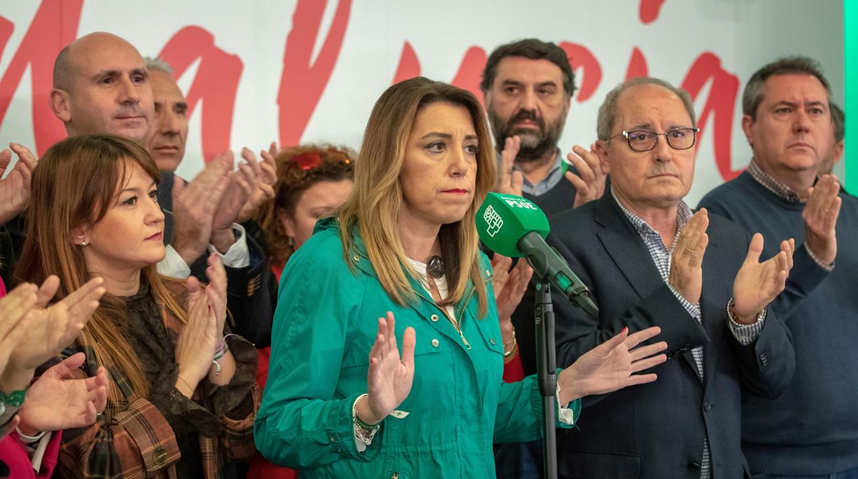 Susana Díaz tras conocer los resultados del escrutinio