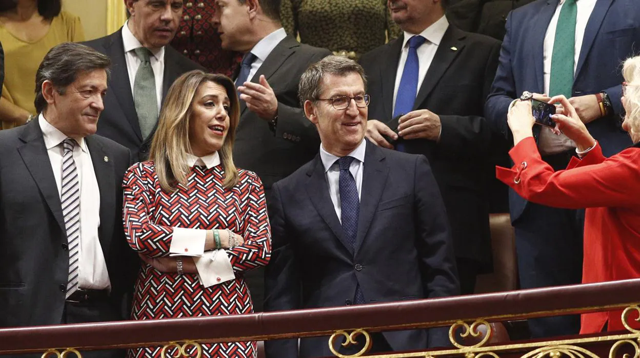 Fernández, Dïaz y Feijoo, este jueves en el Congreso de los diputados de Madrid
