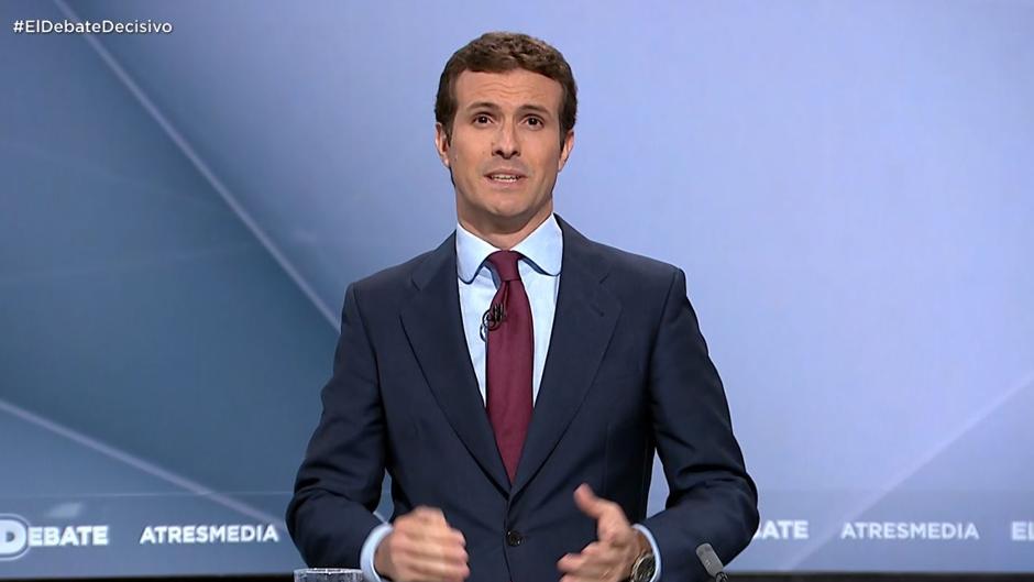 El minuto final de Pablo Casado en el debate de Atresmedia