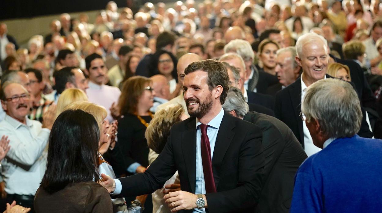 El presidente del PP, Pablo Casado, en Zaragoza