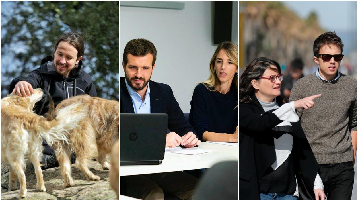 Imágenes compartidas por algunos candidatos durante la jornada de reflexión del 10-N