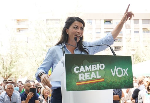 Macarena Olona durante su intervención en el acto de este sábado en Granada