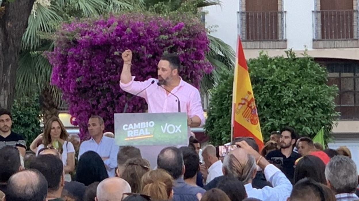 Santiago Abascal, en el mitin celebrado en Huelva