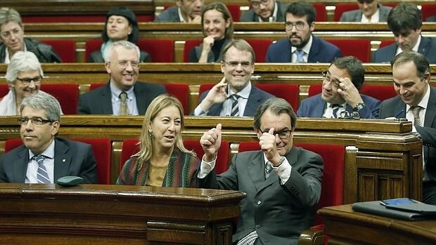 El presidente en funciones de la Generalitat, Artur Mas, en el Parlament