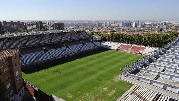 Vista aérea del estadio de Vallecas, que se encuentra en la avenida del Payaso Fofó