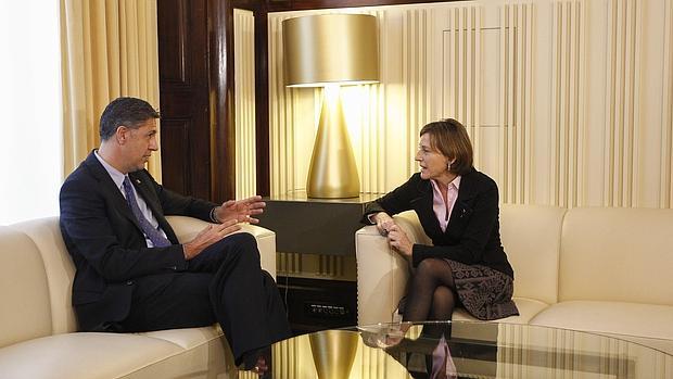 Carme Forcadell ha cerrado con Albiol la ronda de contactos con los partidos