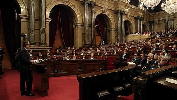 Artur Mas, ayer en el parlamento de Cataluña