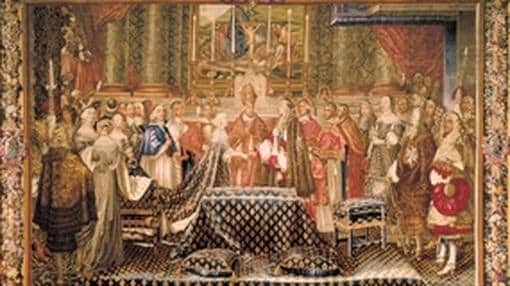Tapiz de los Gobelinos de la boda del Luis XIV, el 9 de junio de 1660
