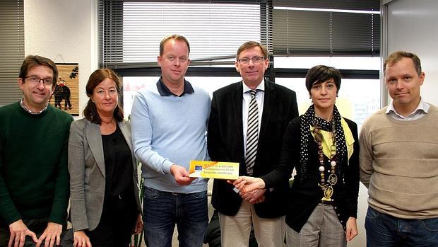 El director de la Catedra, José Luis Cuesta, junto a los directores suecos que visitaron Burgos