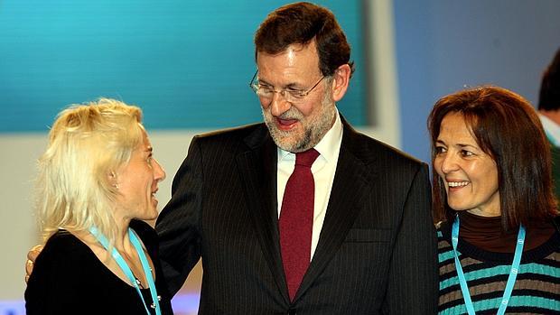 La palentina Marta Domínguez junto al presidente del Gobierno, Mariano Rajoy