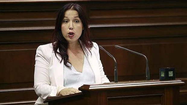 La consejera de Empleo, Políticas Sociales y Vivienda, Patricia Hernández, en una intervención en el Parlamento