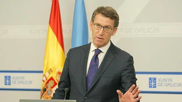 El presidente de la Xunta, Alberto Núñez Feijóo, tras el Consello de la Xunta