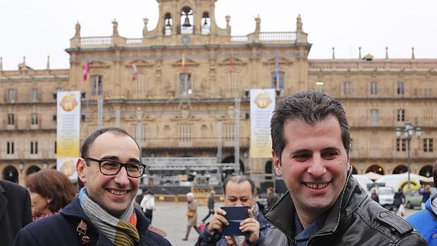 Tudanca, este miércoles, durante su visita a Salamanca